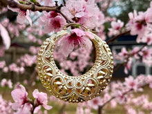Load image into Gallery viewer, Lovely Leo Golden Era Filigree Hoops