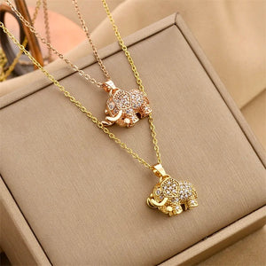 Lovely Leo’s 3D Elephant Necklaces