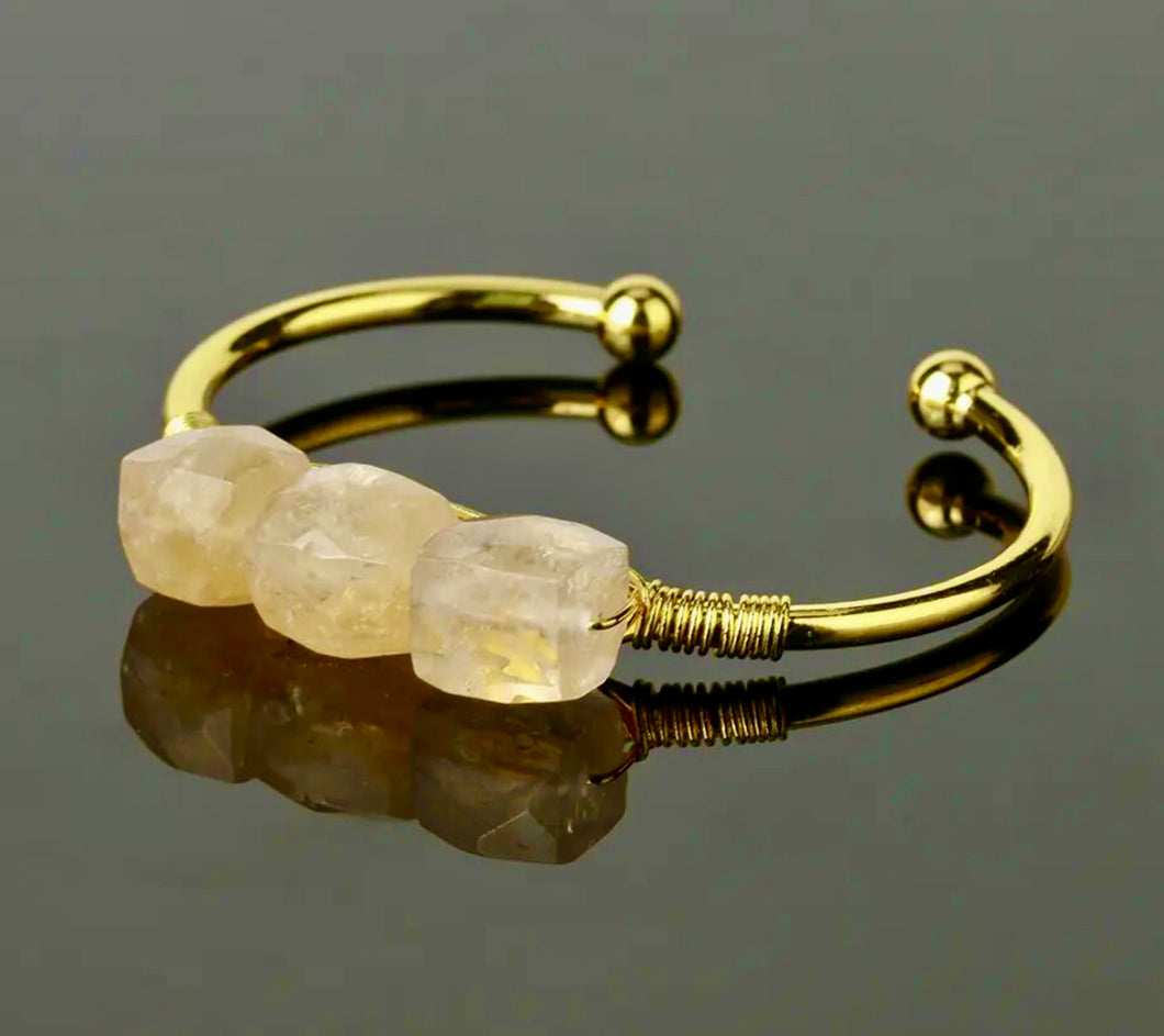 Lovely Leo’s 3-Stone Elegant Crystal Cuff Bracelet