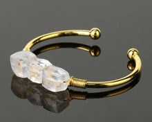 Load image into Gallery viewer, Lovely Leo’s 3-Stone Elegant Crystal Cuff Bracelet
