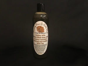 Heavenly African Black Soap Hair, Face & Body Wash with Coconut Activated Charcoal and Hydration Clay